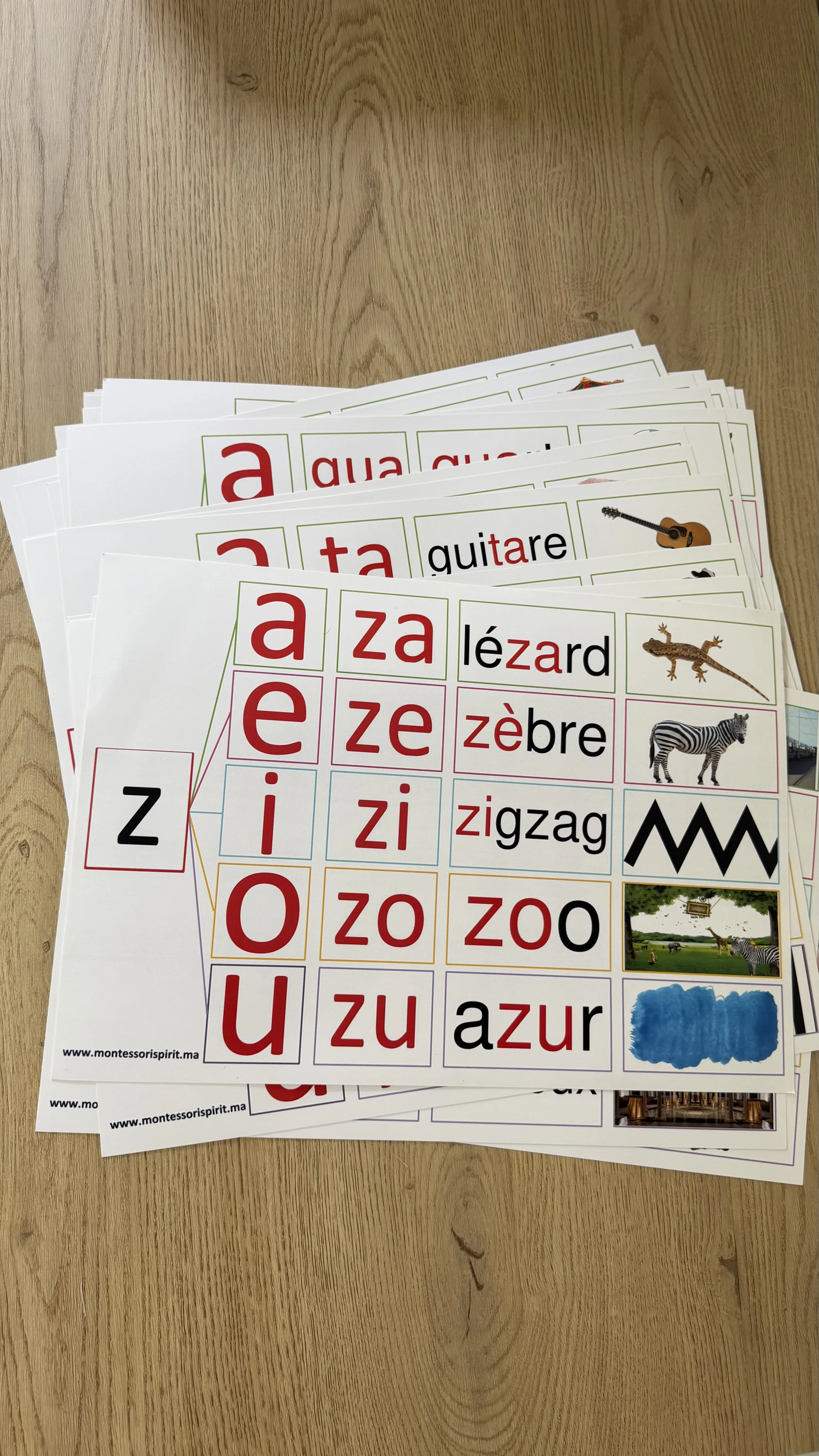 21 Fiches syllabiques – Grand format A3