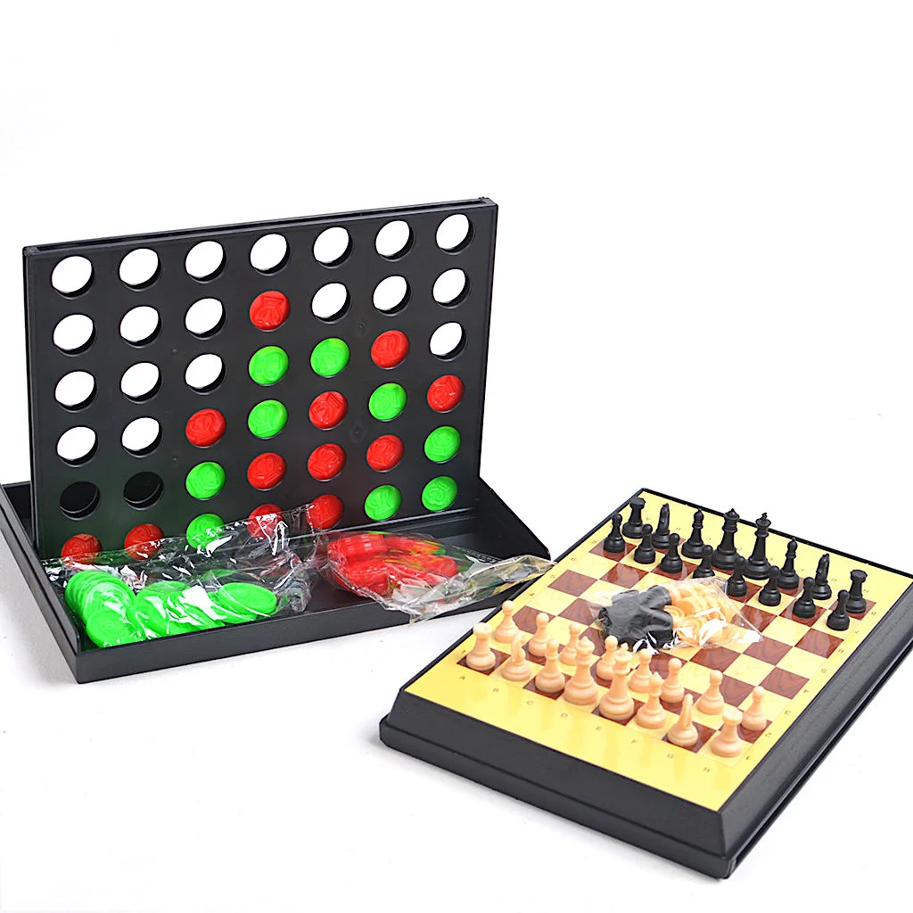 Combo 3 en 1 – Puissance 4, Échecs & Jeu de Dames