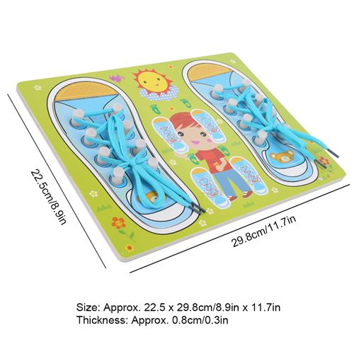 Tableau en bois de chaussures à lacets