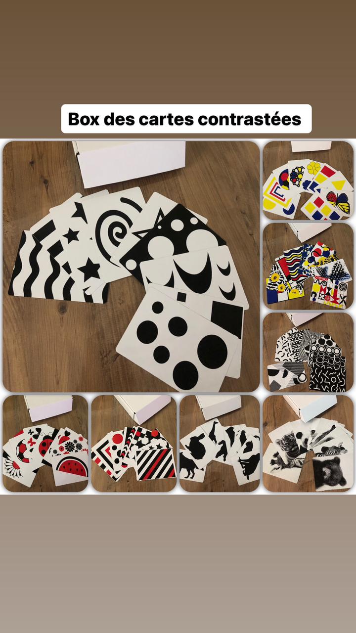 Cartes à motifs contrastés - 72 motifs pour éveil des bébés