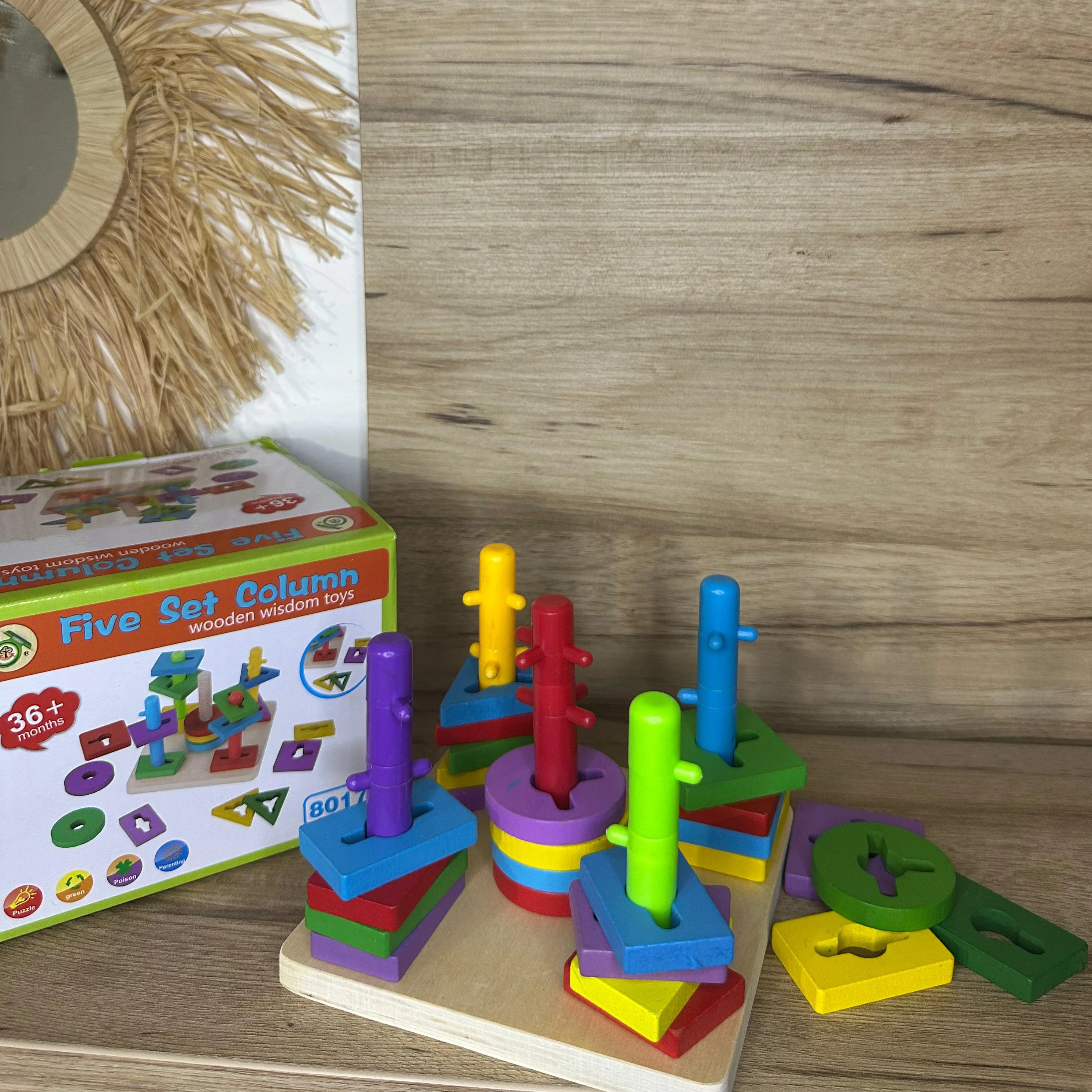 Jeu de colonne en bois