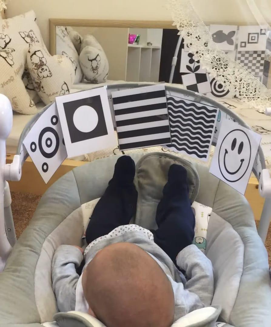 Cartes à motifs contrastés - 72 motifs pour éveil des bébés