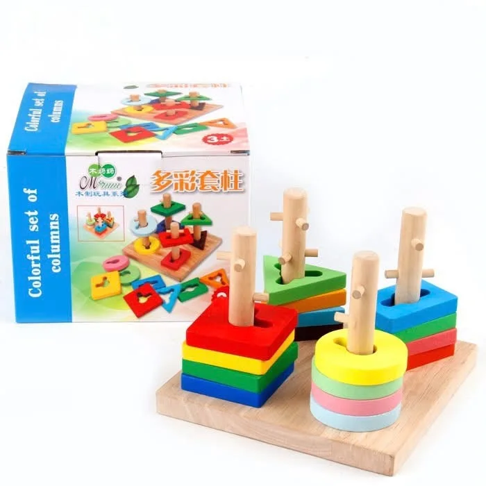 Jeu de colonne en bois