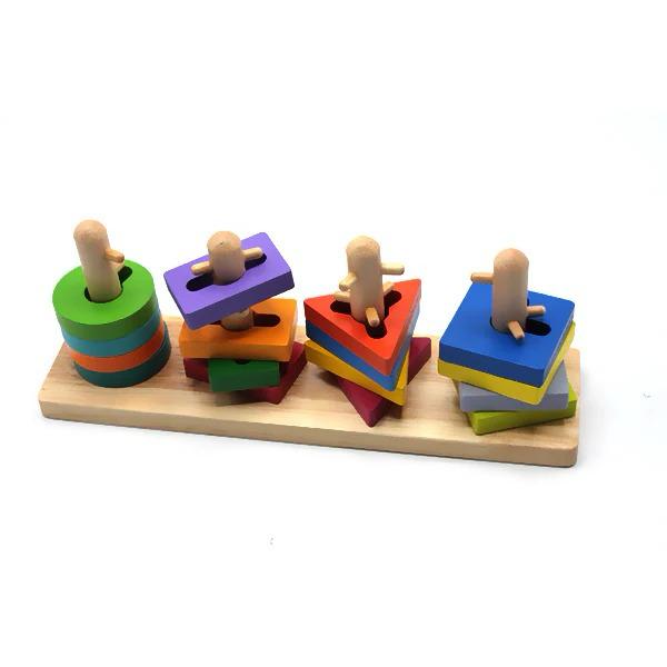 Jeu de colonne en bois