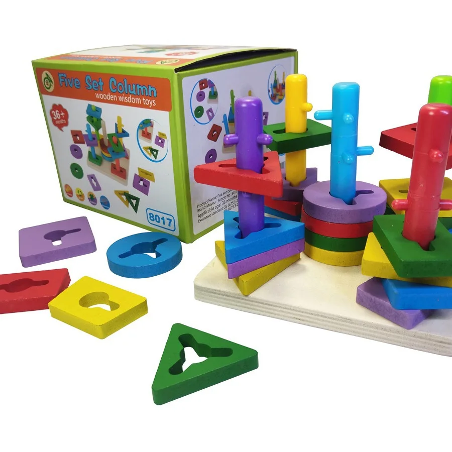 Jeu de colonne en bois