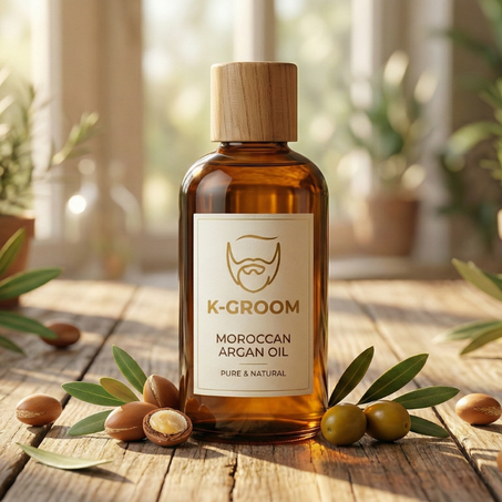 Zit Lliḥya Premium – K-GROOM | زيت اللحية للرجال – ترطيب، نمو وملمس