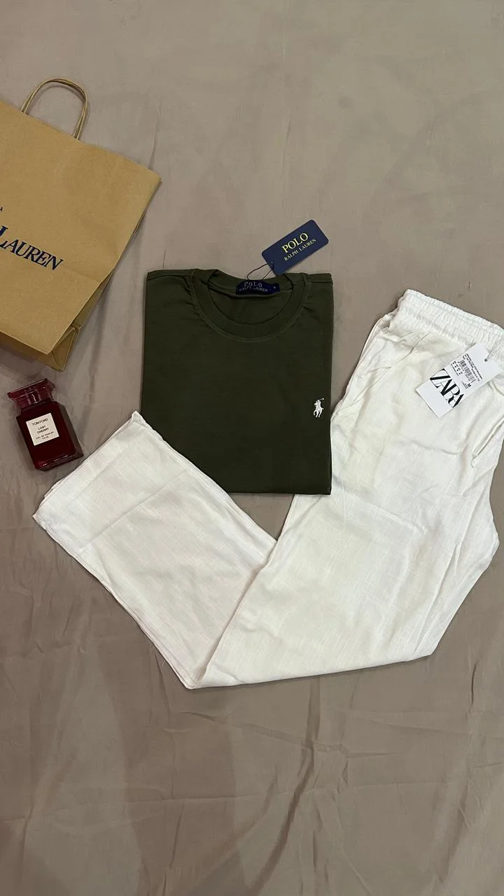 PACK VERT OLIVE T-shirt RL+ pant en lin