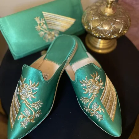 Babouche Zahra Vert | شربيل زهرة أخضر