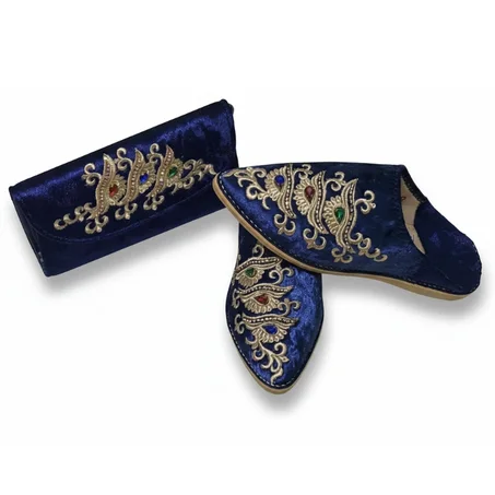 Babouche Aouina Bleu Marine | شربيل عوينة أزرق داكن