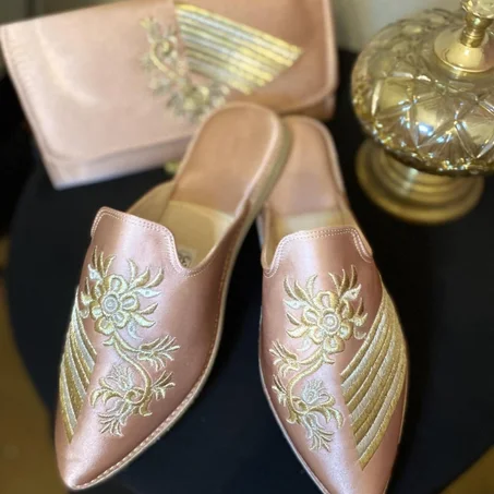 Babouche Zahra Rose Bébé | شربيل زهرة وردي فاتح