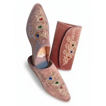 Babouche Aouina Rose Poudré | شربيل عوينة  وردي ناعم