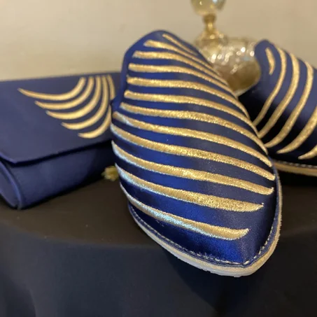 Babouche Amwaj Bleu Nuit | شربيل أمواج أزرق داكن