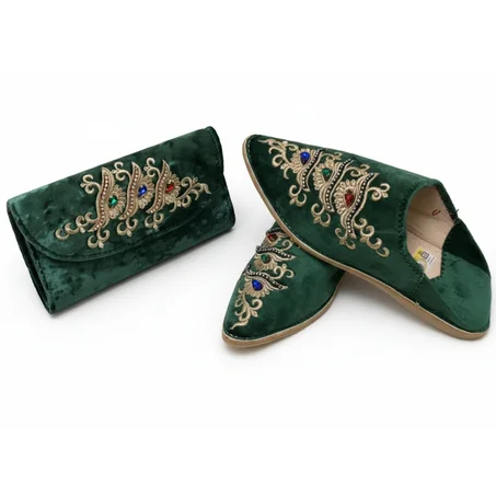Babouche Aouina Vert Royal | شربيل عوينة أخضرملكي