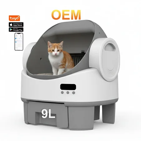 Smart Cat Litter Box with App Control – Open-Top Automatic Cleaning for Multiple Cats