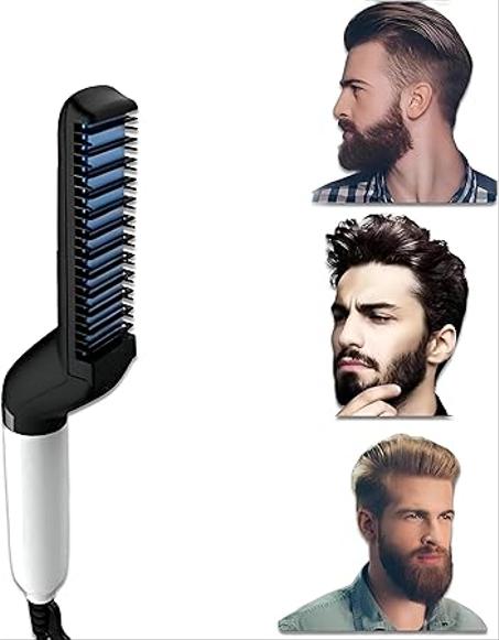 Herramienta para peinar el cabello de hombres: peine eléctrico multiusos para barba y cabello, diseñado para alisar rápidamente y desenredar fácilmente para una apariencia elegante (1 pieza)