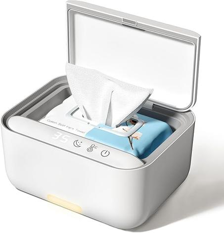 Calentador de toallitas húmedas para bebés Conway con control de temperatura ambiente de 3 niveles, gran capacidad con luz LED para la mayoría de toallitas, toallas y soporte dispensador de t