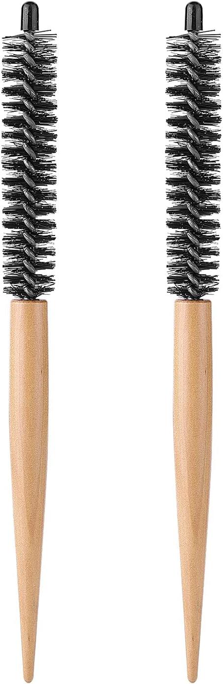 2 cepillos de pelo redondos pequeños Moulin, peine redondo pequeño, accesorios de peluquería para cabello fino, flequillo, levantamiento de barba y rizado