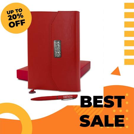 Coffret Cadeau Élégant et personnalisé : Carnet A5 en Similicuir et Stylo Métal Assorti