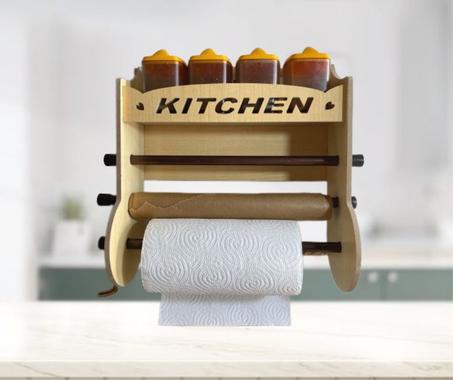 حاملة ورق المطبخ الخشبية ⭐️⭐️⭐️⭐️