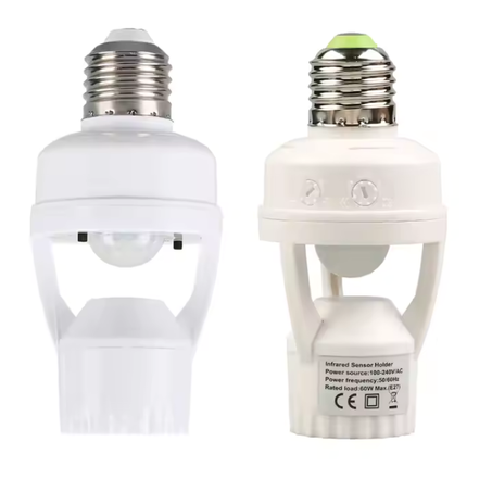 AC 110V/220V 360 Degrees PIR Induction Motion Sensor IR infrared Human E27 Plug Socket Switch Base Led Bulb light Lamp Holder