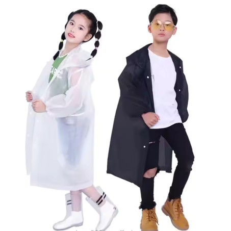 معطف مطر سميك ومقاوم للماء للأطفال