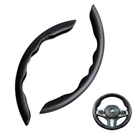 Juste de volant de voiture en cuir et fibre de carbone,