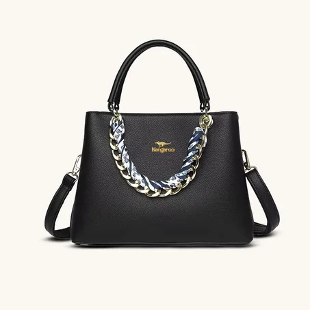 حقيبة نسائية ماركة (Kangaroo-m7)  مع وشاح مميز لتميز أكثر الأسترالية من الجلد الطبيعي