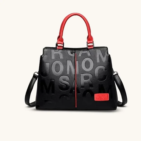 حقيبة نسائية (Kangaroo - M9) بختم الحروف الانكليزية على الجلد مع تطعيم مميز