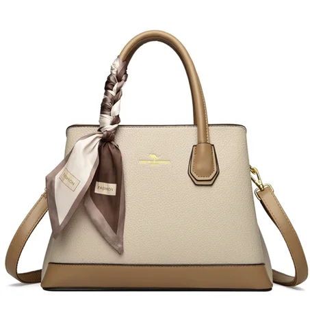 Kangaroo-32 حقيبة أسترالية بجلد طبيعي لونين + وشاح للتزيين