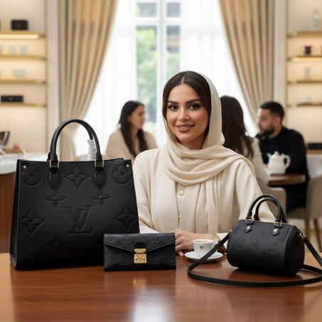 سيت حقائب ماركة (Louis Vitton) الفرنسية متكونة من (3) حقائب