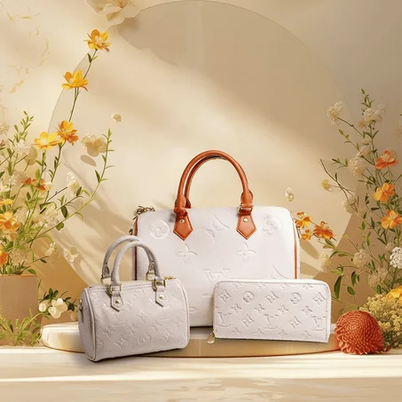 سيت حقائب ماركة (L V ) الفرنسية متكونة من (3) حقائب