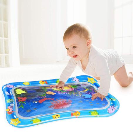 Tapis d’éveil à Eau Gonflable pour Bébé Jeu à Plat Ventre pour Renforcement Musculaire