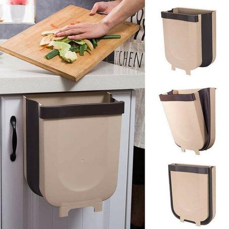 Poubelle Cuisine Pliable Suspendue Collecte des Déchets - Capacité 9 L