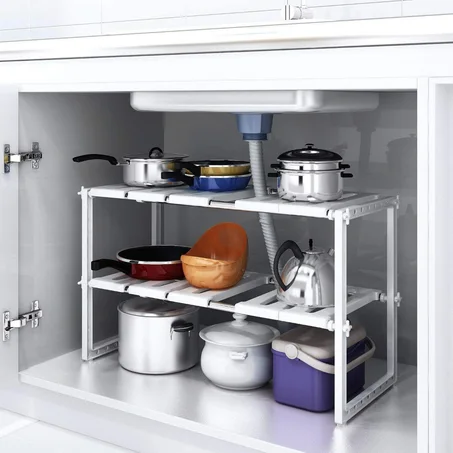 Etagere Cuisine Telescopique Multifonction Reglable pour Rangement sous Evier