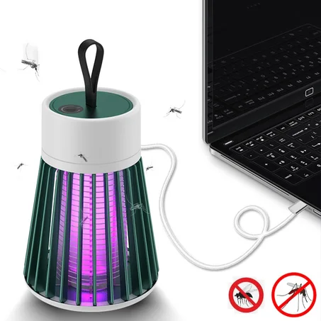 Lampe Anti Moustique LED Rechargeable Piege Mouche à Choc Électrique Silencieux