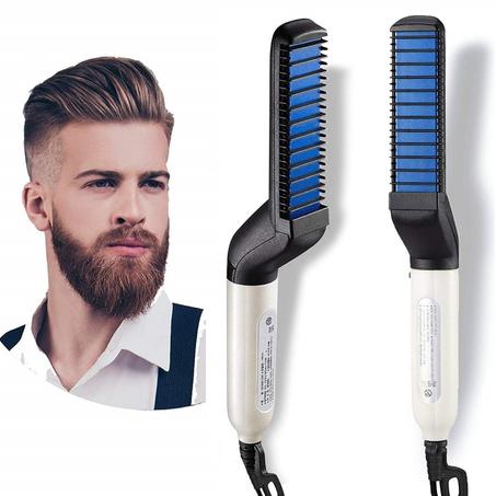 Lisseur Barbe et Cheveux Multifonction - Peigne Electrique en Plaque Ceramique