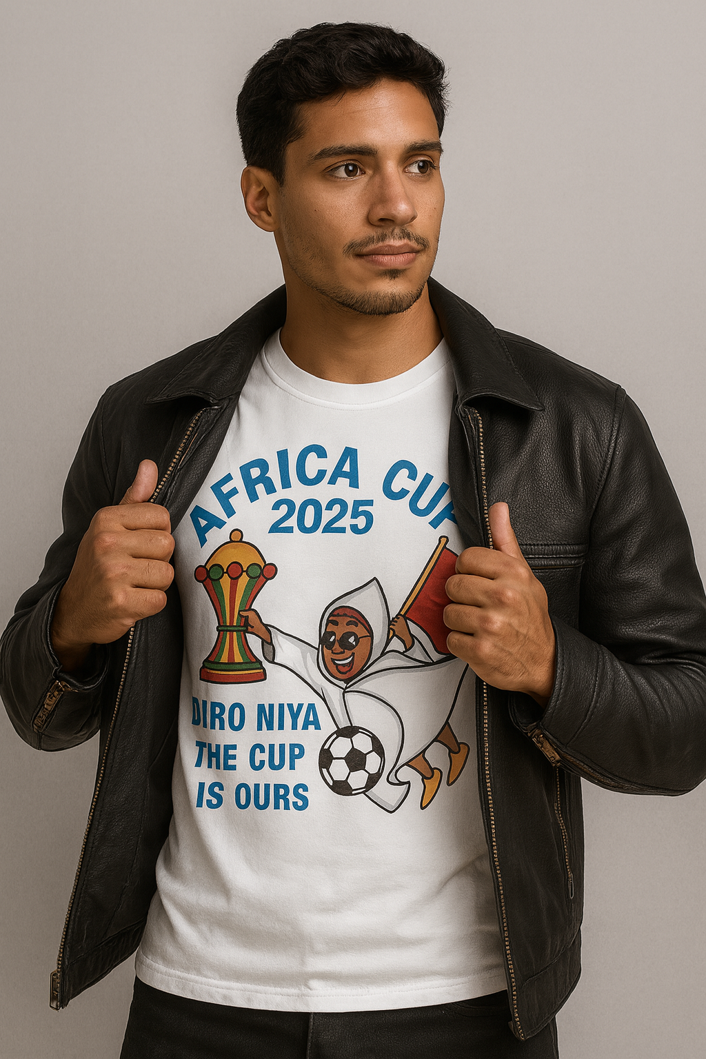 قميص احتفالي وتشجيعي للمغاربة  بعرس كأس إفريقيا 2025