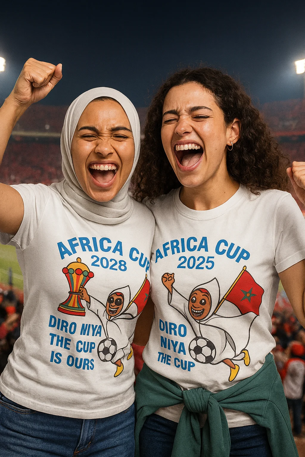 قميص احتفالي وتشجيعي للمغاربة  بعرس كأس إفريقيا 2025