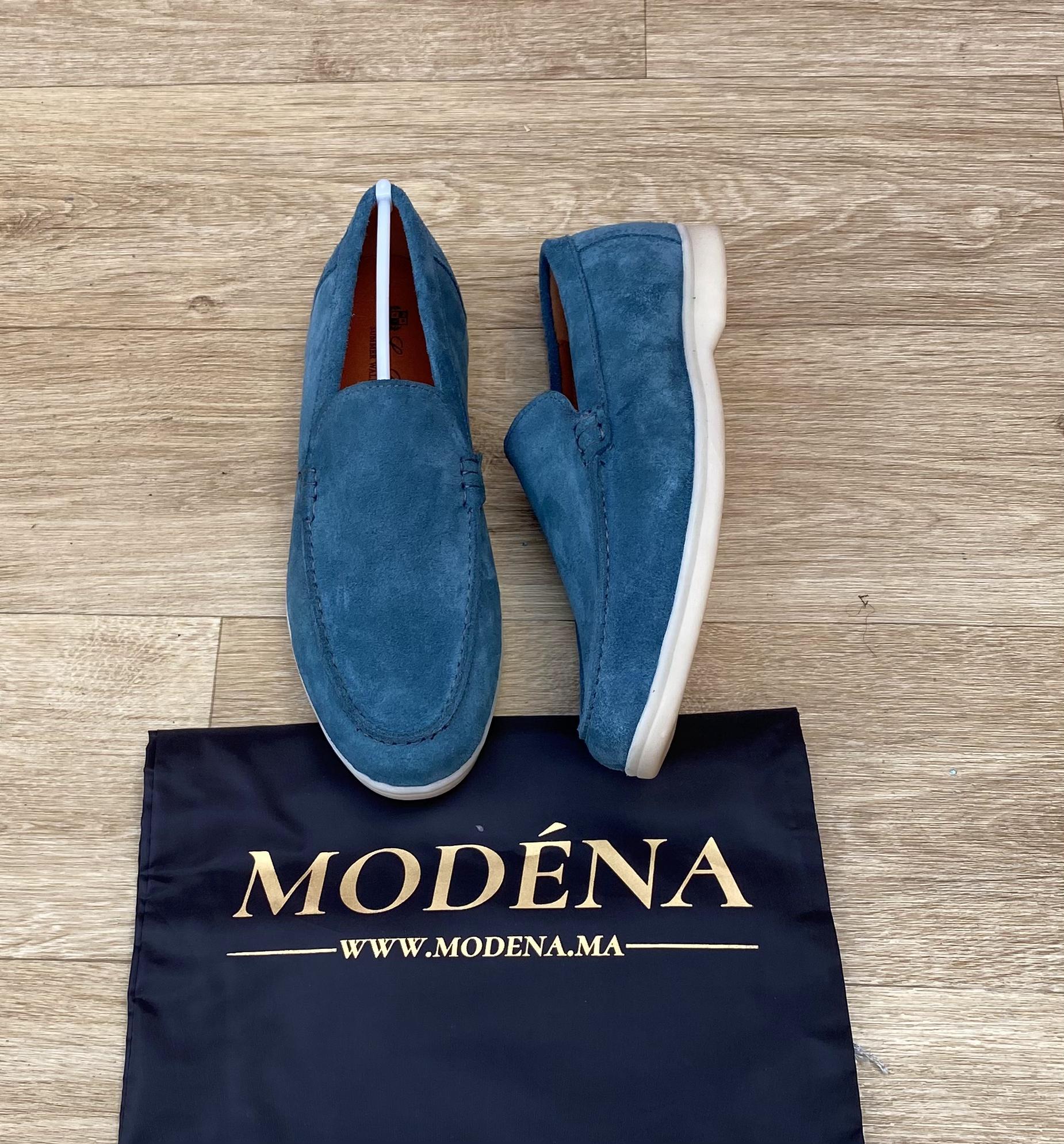 Mocassins Summer Walk en Daim Bleu Ciel