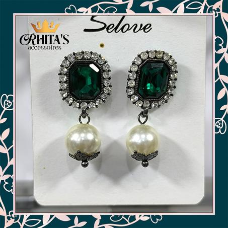 🌿 أقراط زمردية ملكية – لمسة فخامة خالدة 🌿