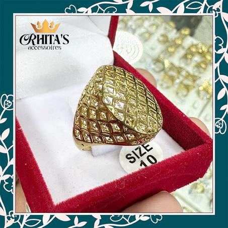 💍 خاتم نسائي فاخر بتصميم شبكي لامع