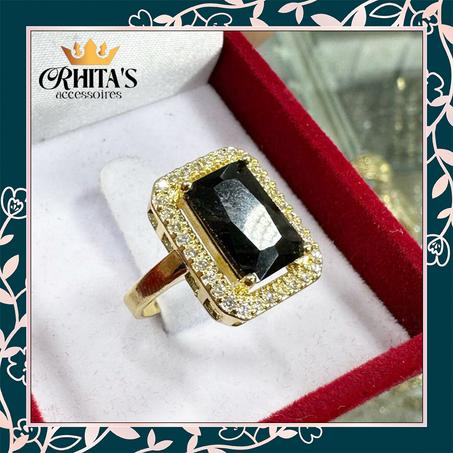 💍 خاتم ملكي بحجر أسود فاخر