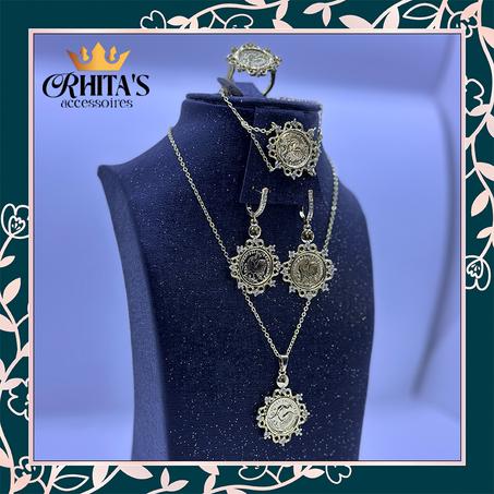 طقم إكسسوارات تراثي ملكي – تصميم عملات أثرية