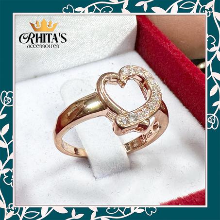 💍 خاتم قلب رومانسي مرصّع