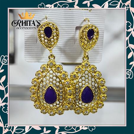 💎 أقراط "أميرة البنفسج" – فخامة استثنائية بأناقة ملكية