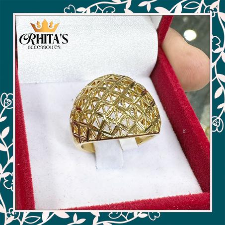 💍 خاتم نسائي قبّبي بتصميم هندسي فاخر