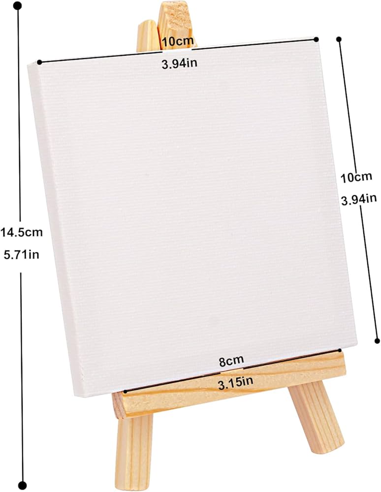 مجموعة قماش الرسم المصغر (10x10) على إطار وحامل (Chevalet)