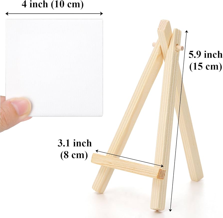 مجموعة قماش الرسم المصغر (10x10) على إطار وحامل (Chevalet)