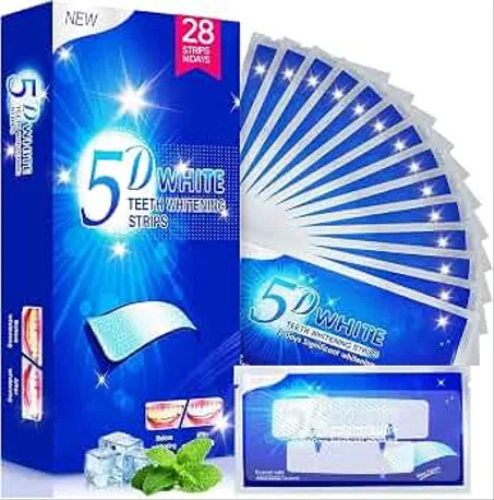 شرائط تبييض الأسنان 5D – ابتسامة أكثر إشراقًا في المنزل!
