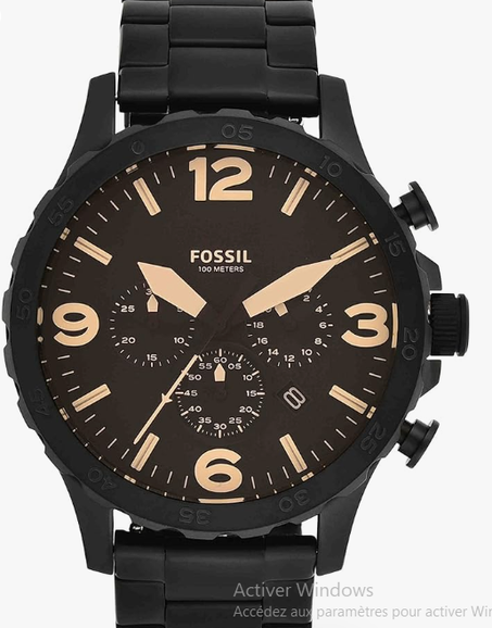 ساعة كرونوغراف كوارتز نات للرجال من فوسيل بسوار الستانلس ستيل